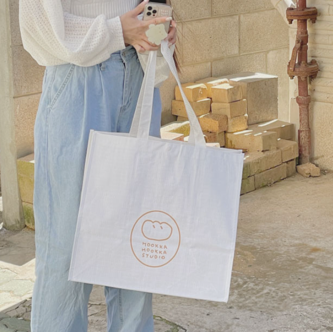 |HOOKKA HOOKKA STUDIO| Oval Logo Shopping Bag