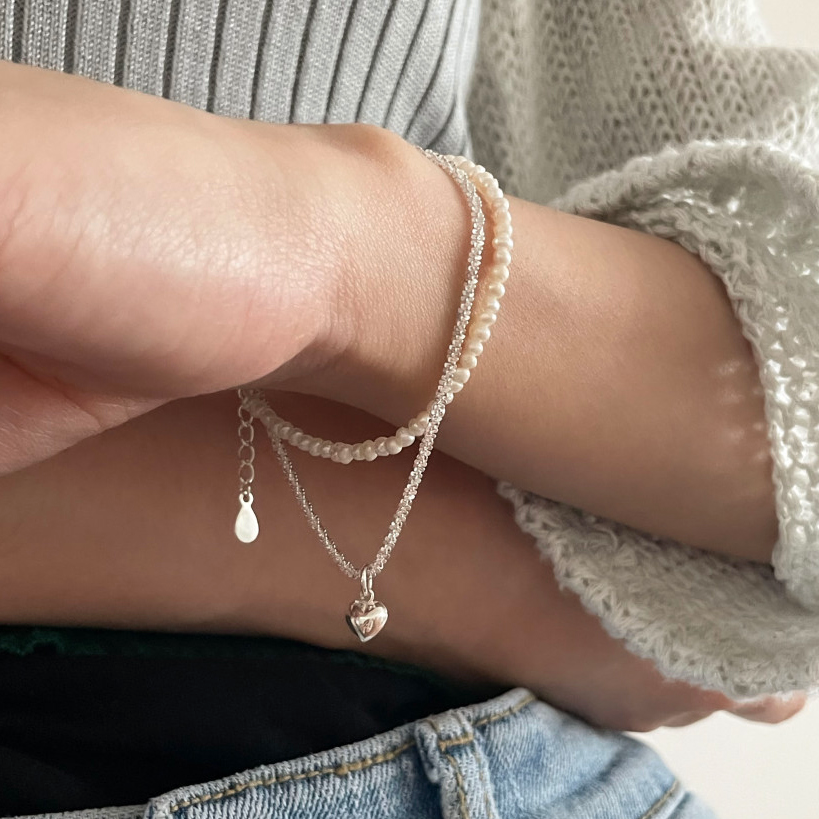 |DUNGEUREON| Sand Heart Silver Bracelet