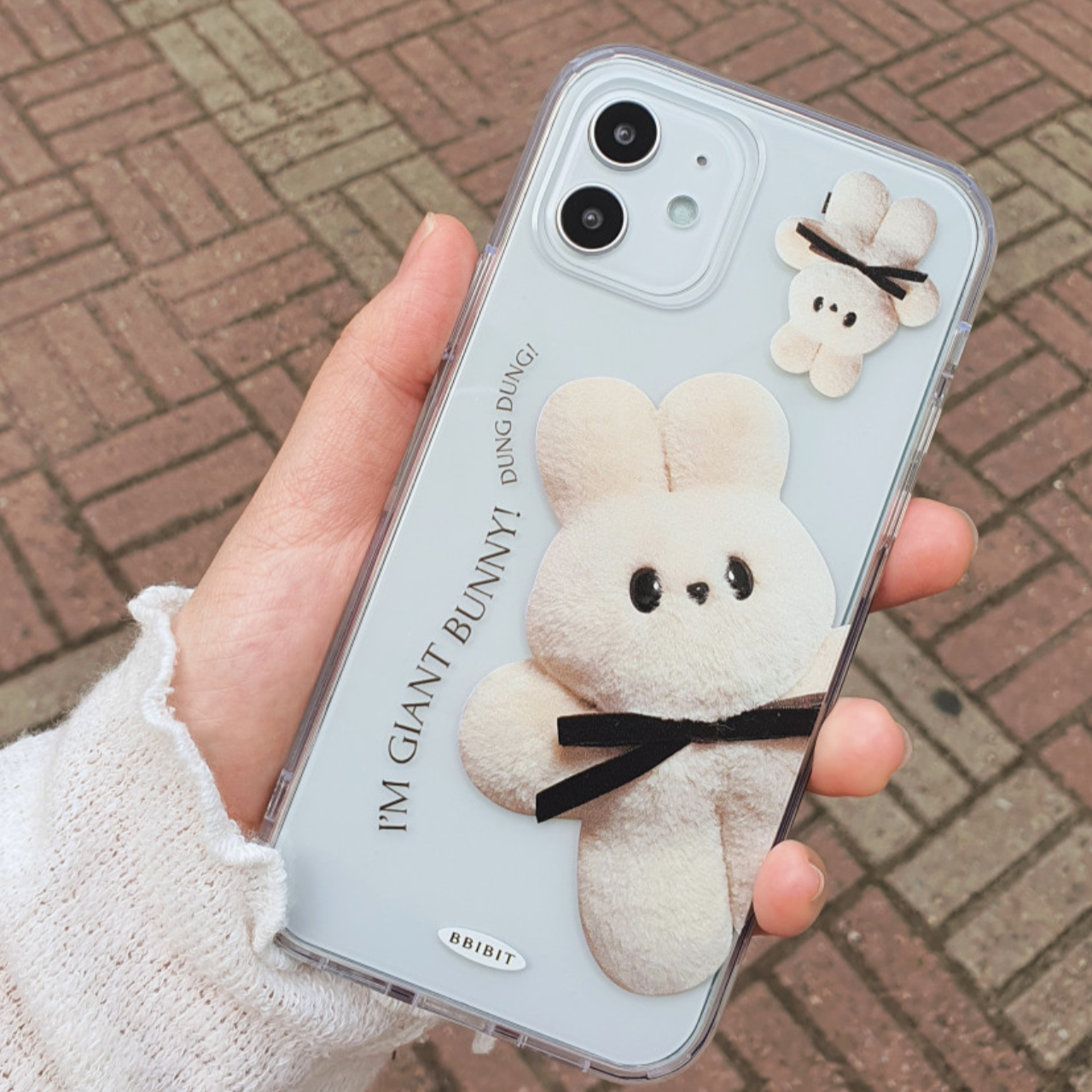 |BBIBIT| Giant Bunny Dung Dung Jelly Hard Case (White)