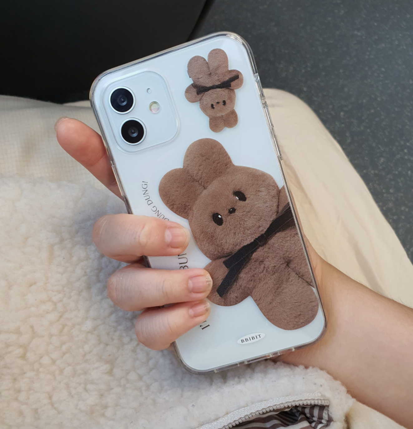 |BBIBIT| Giant Bunny Dung Dung Jelly Hard Case (Brown)