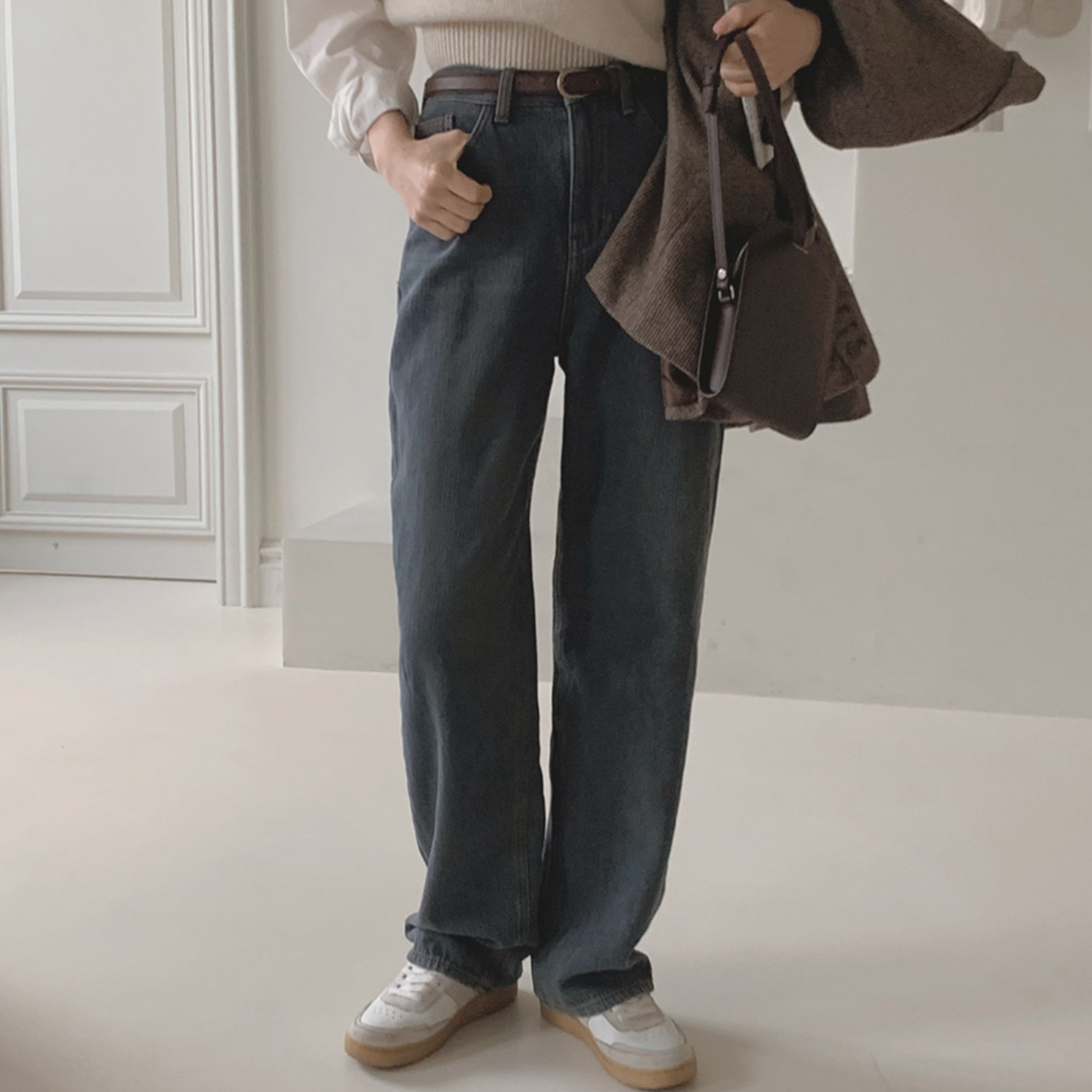 |SLOWAND| # SLOWMADE Winter Air Long Fit Denim Pants