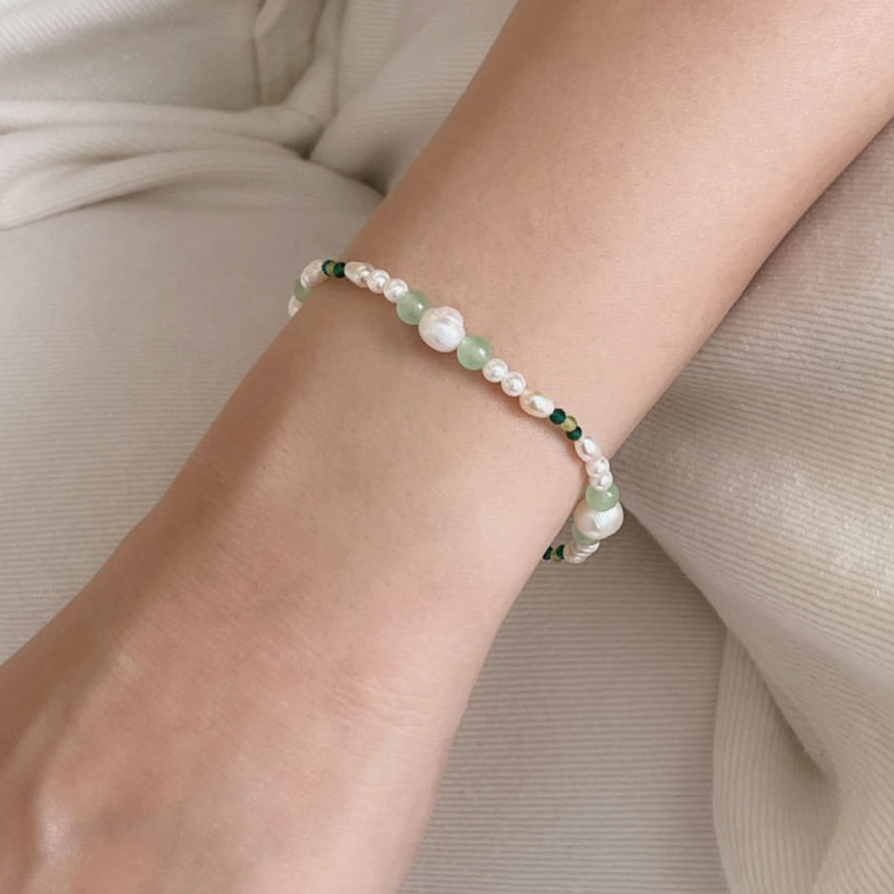 |SOYE PI-NE| Slow Gemstone Pearl Bracelet