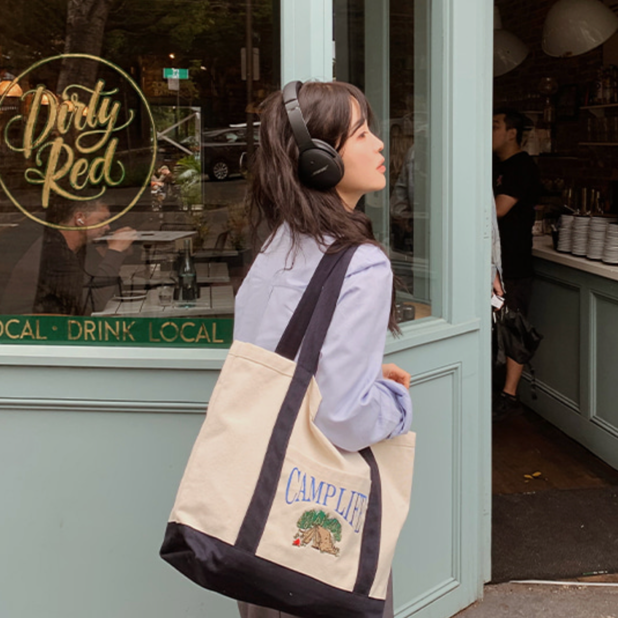 |SLOWAND| CAMPER Embroidered Canvas Bag