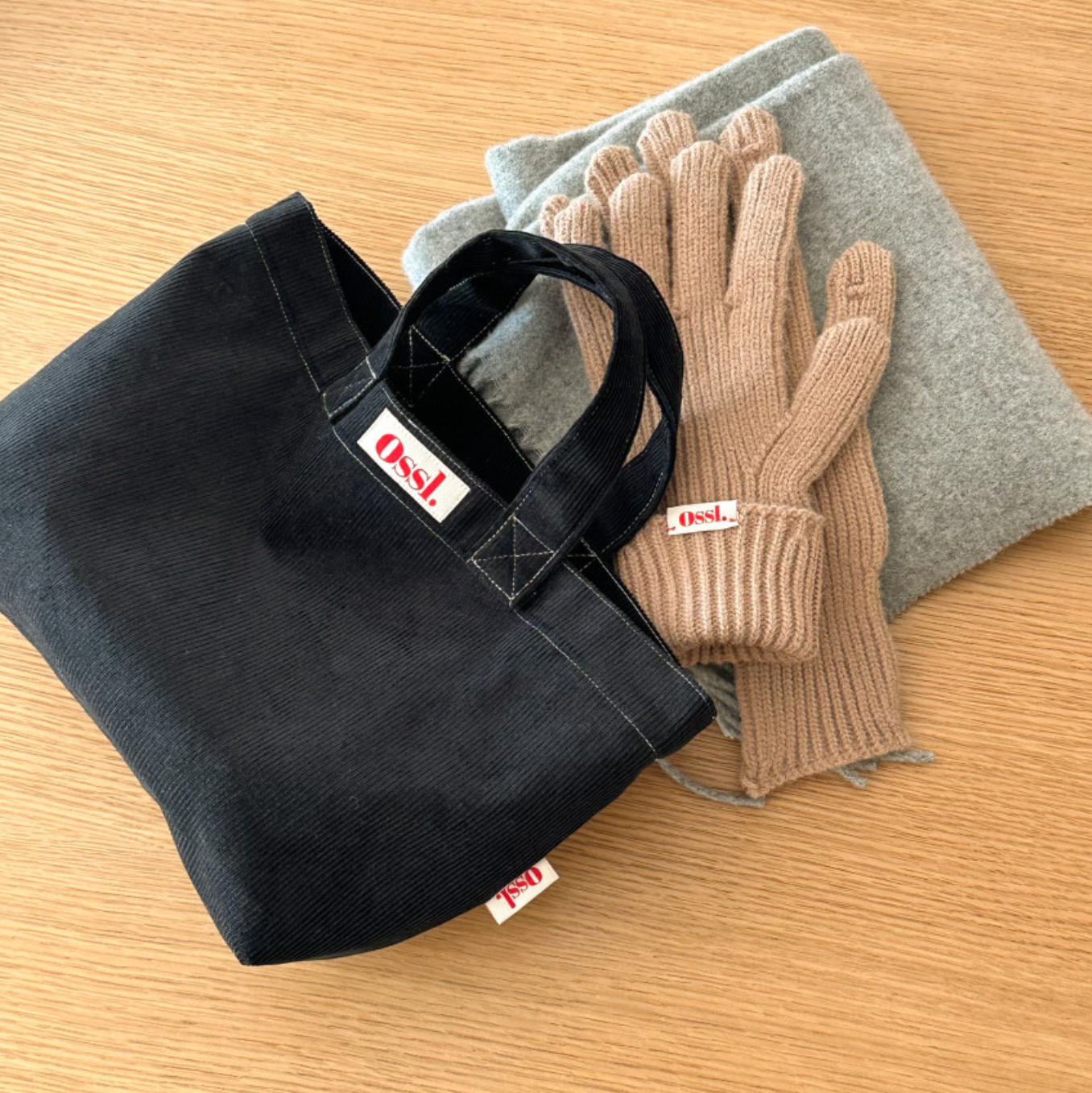 |Ossl| Stitch Linen / Corduroy Mini Eco Bag