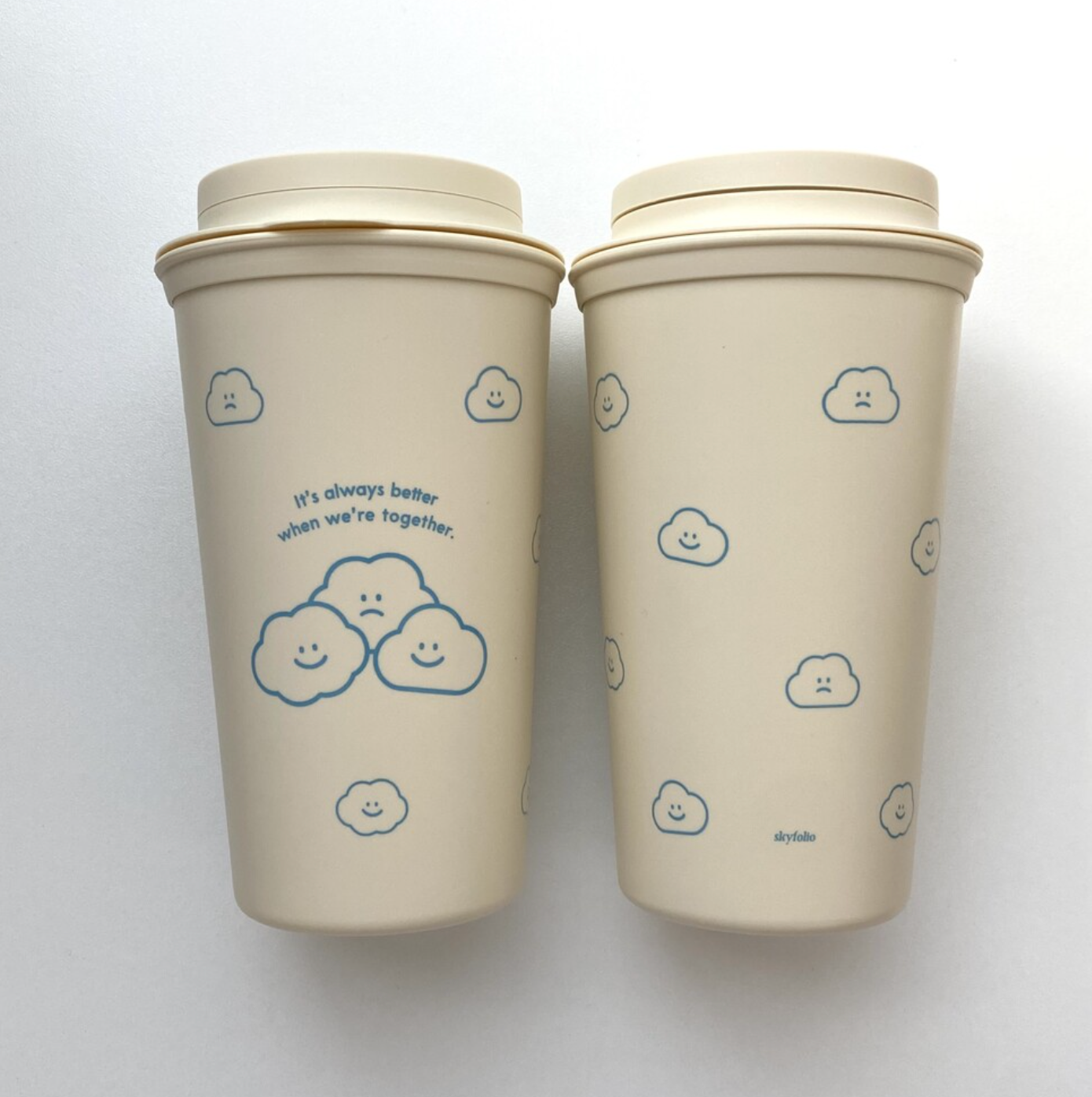 |skyfolio| Pattern Reusable Tumbler (Ivory) 450ml