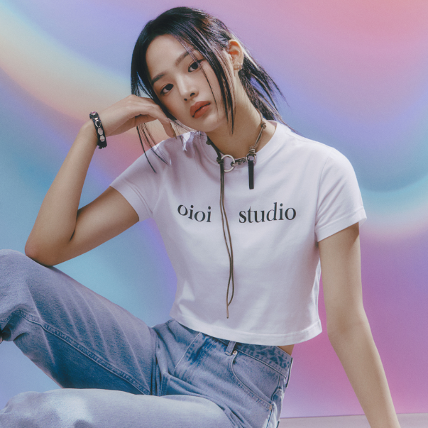 |O!Oi| LAYERED LOGO CROP T-SHIRT (4Colours)