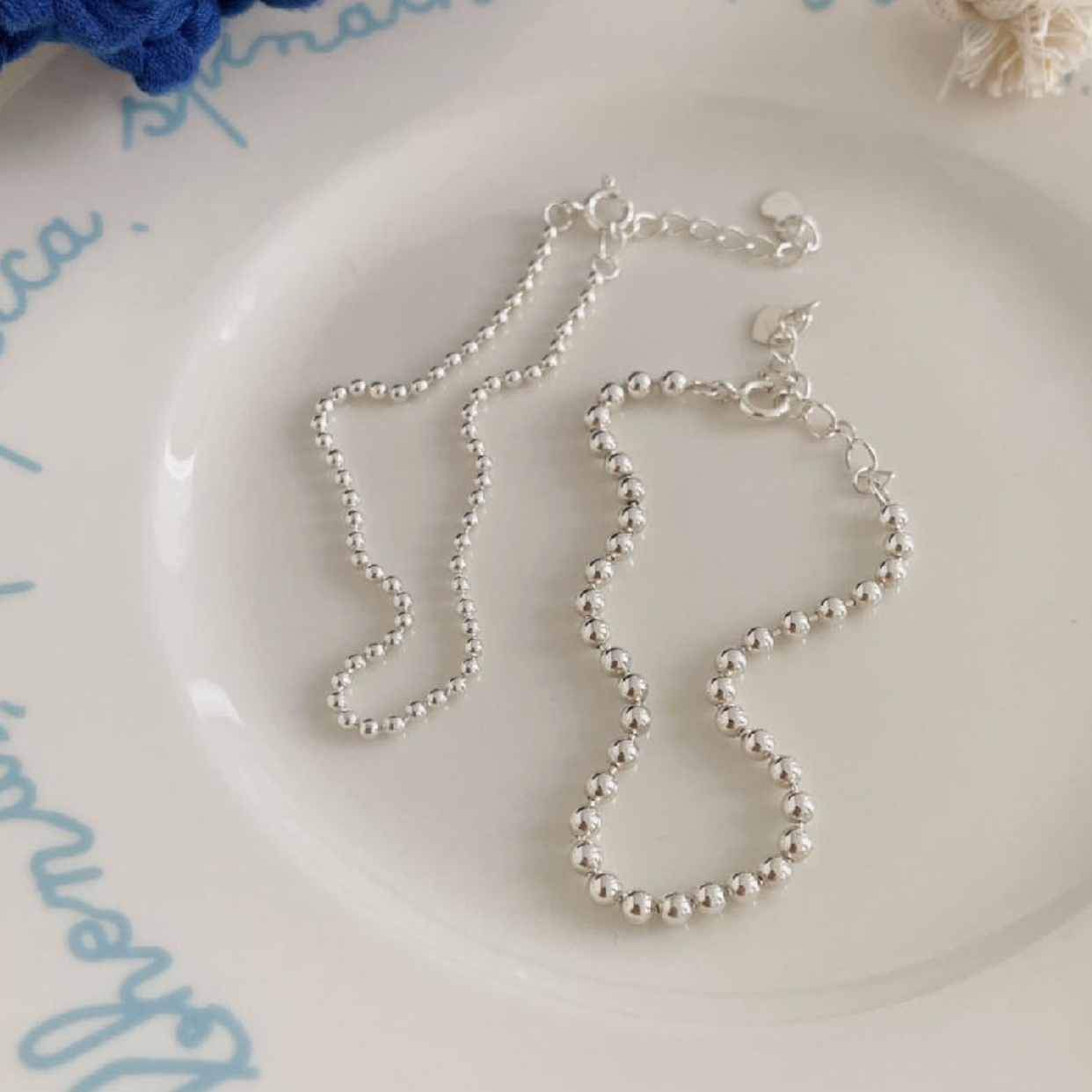 |SOYE PI-NE| |Silver925| Ball Chain Silver Bracelet (2 sizes)
