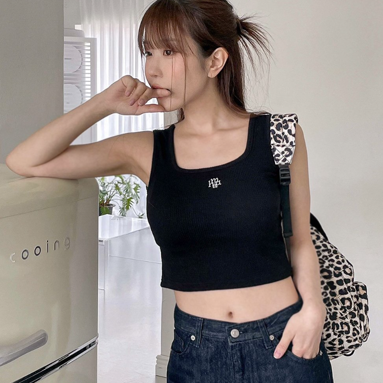 |muahmuah| Logo Slim Fit Knit Sleeveless