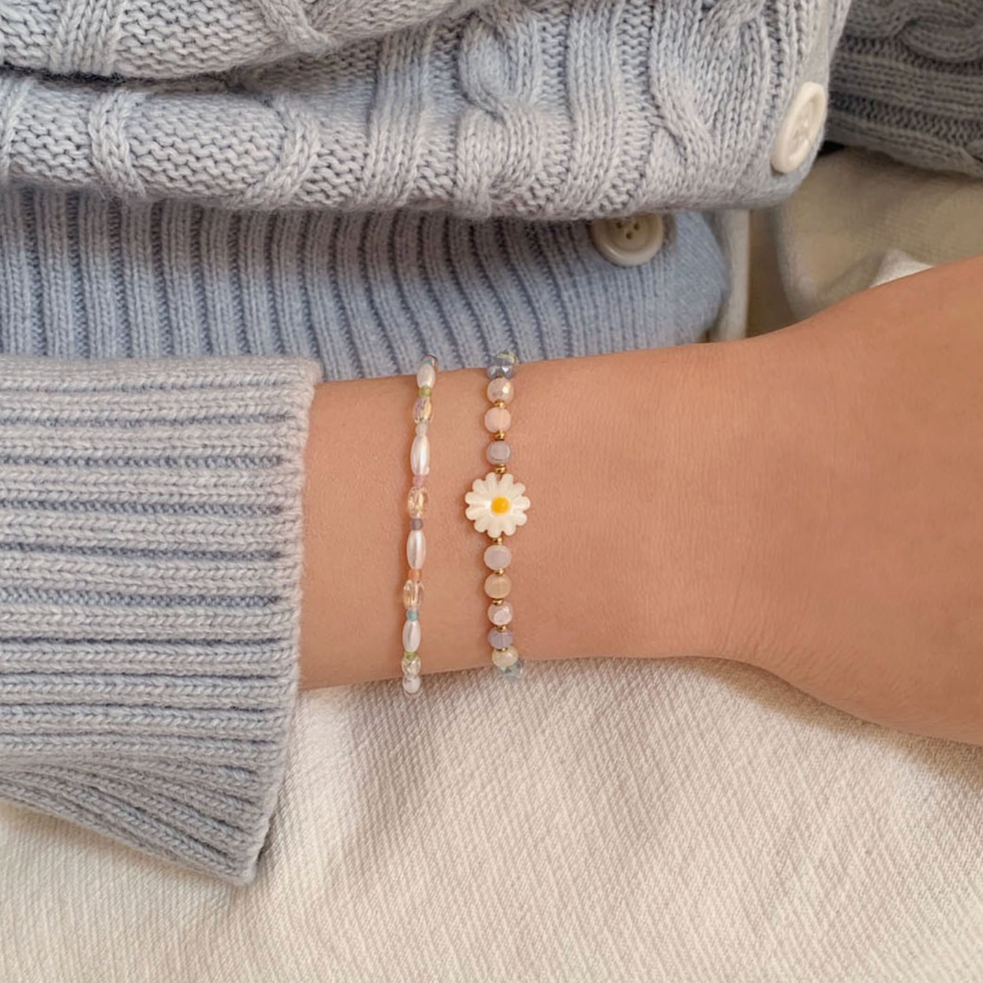 |SOYE PI-NE| Sunshine Daisy Crystal Beads Bracelet
