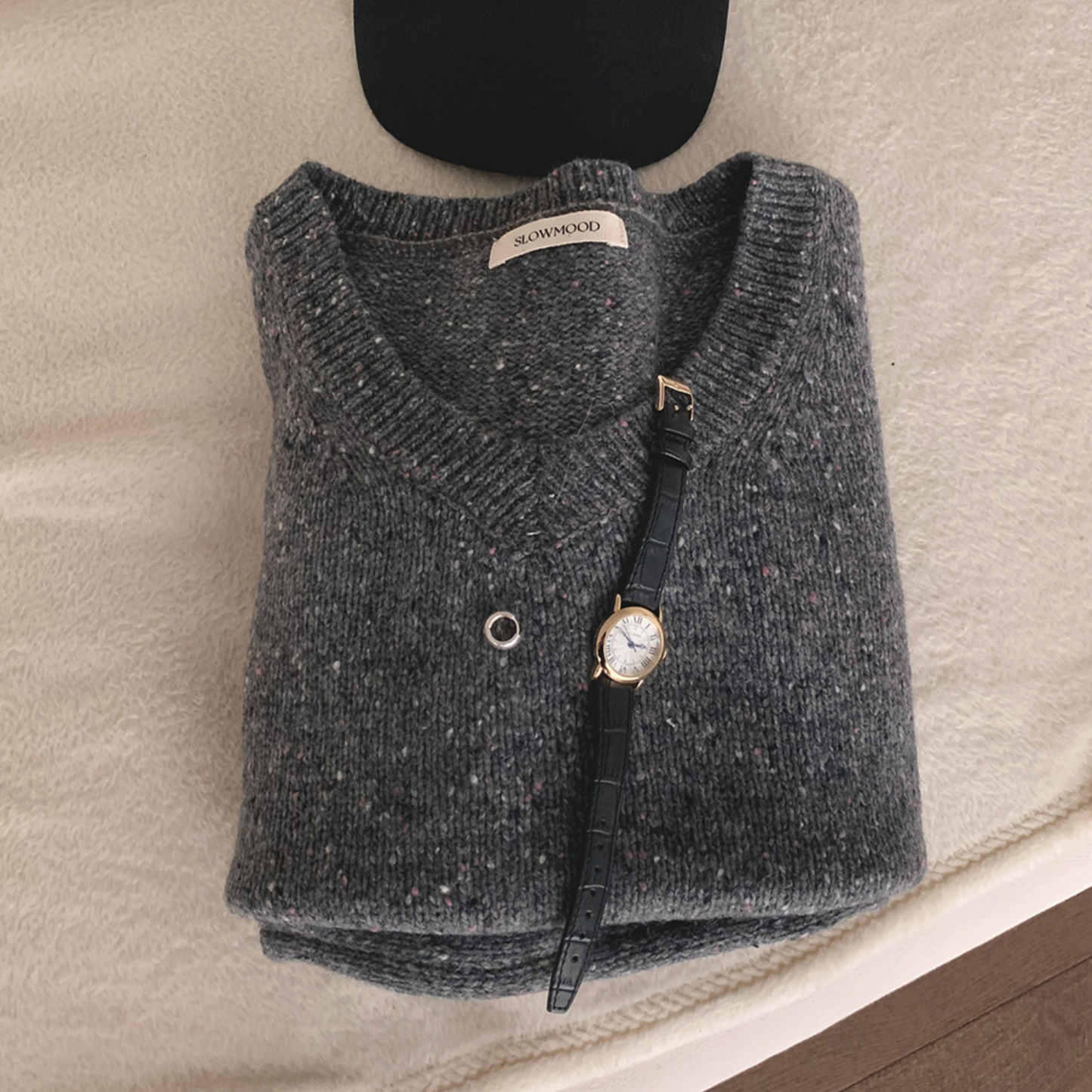 |SLOWAND| # SLOWMADE Autumn Mix V-neck Knitwear