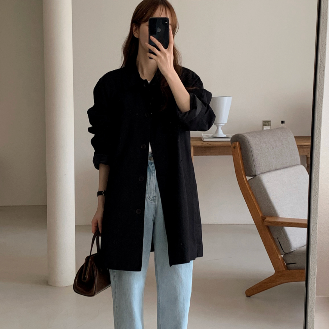 |SHOPPERLAND| French Single Half Trench Coat