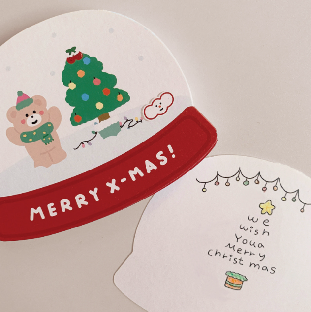 |malling booth| White Snowball Christmas Card
