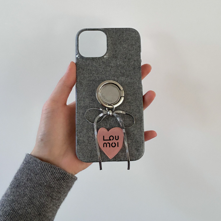|Loumoi| Present series KNIT LOVE / Grey Phone Case