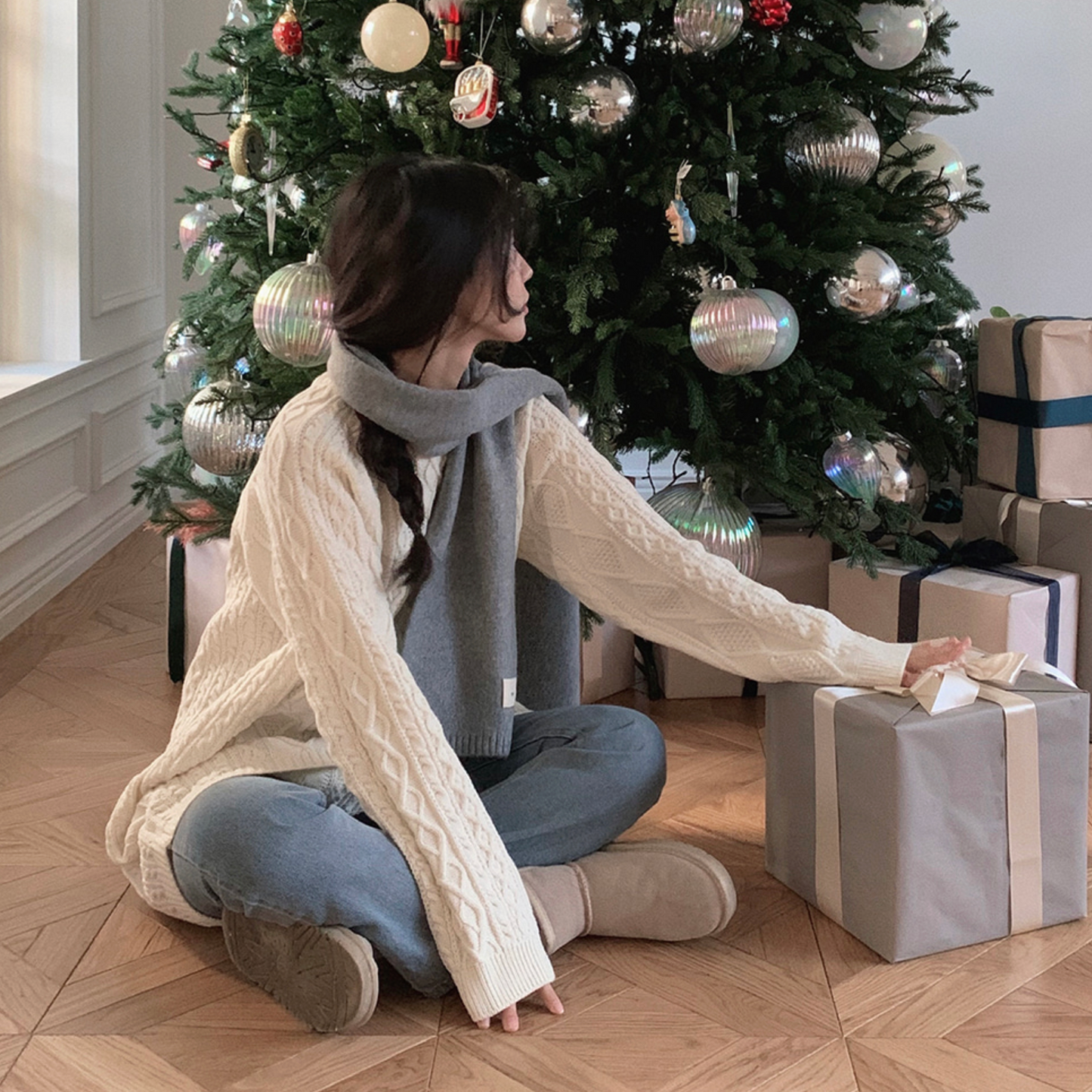 |SLOWAND| # SLOWMADE Winter Cable Knit Dress