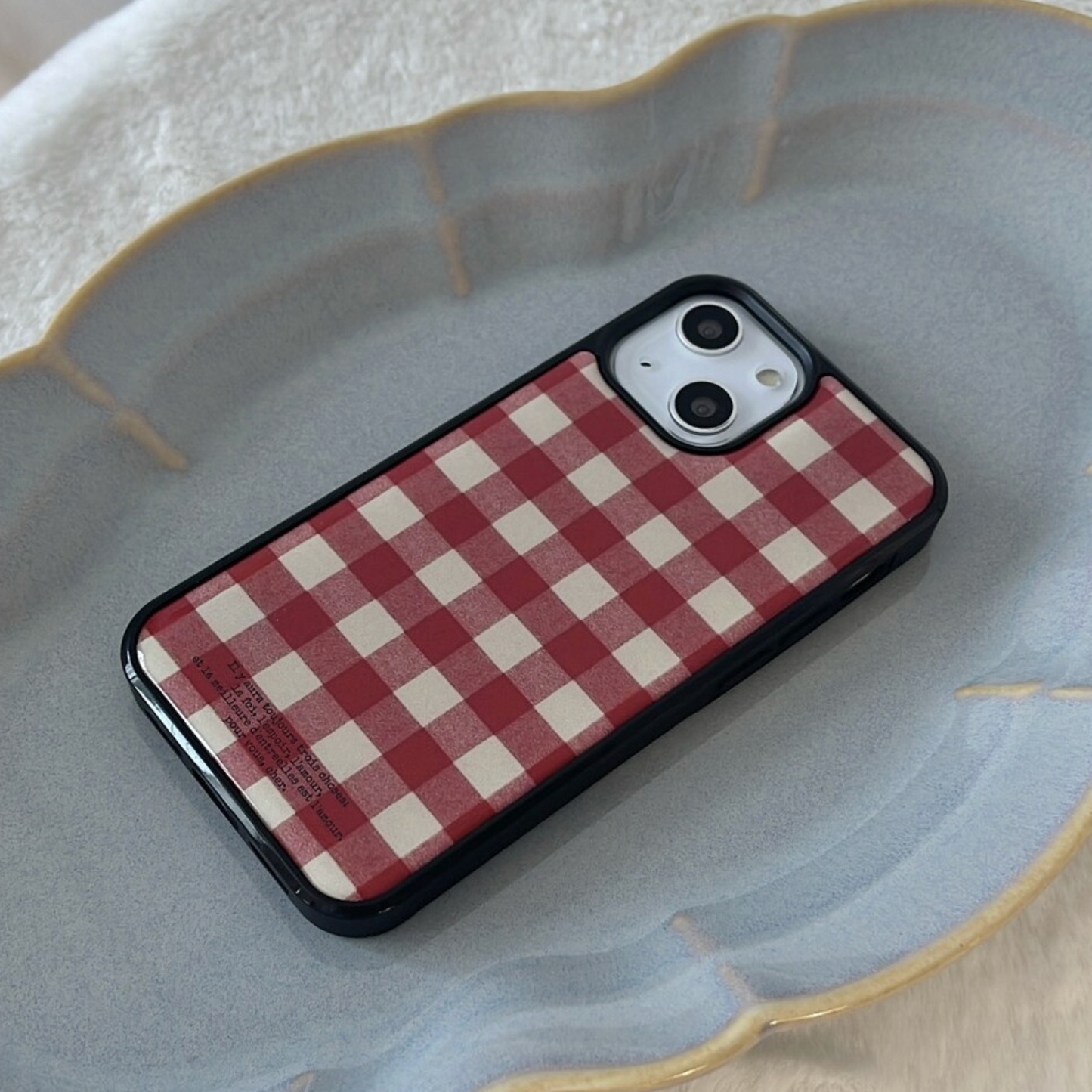 |dear my muse.| Red Checker Board Epoxy Phone Case