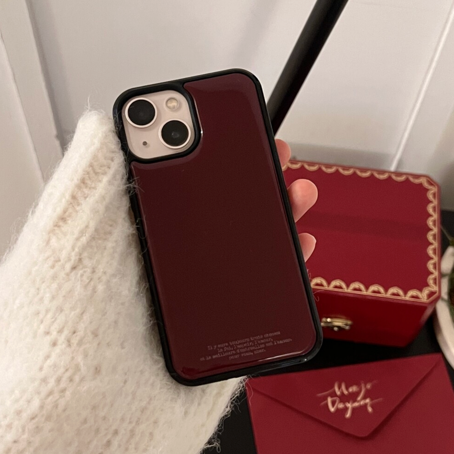 |dear my muse.| Burgundy Wine Epoxy Phone Case