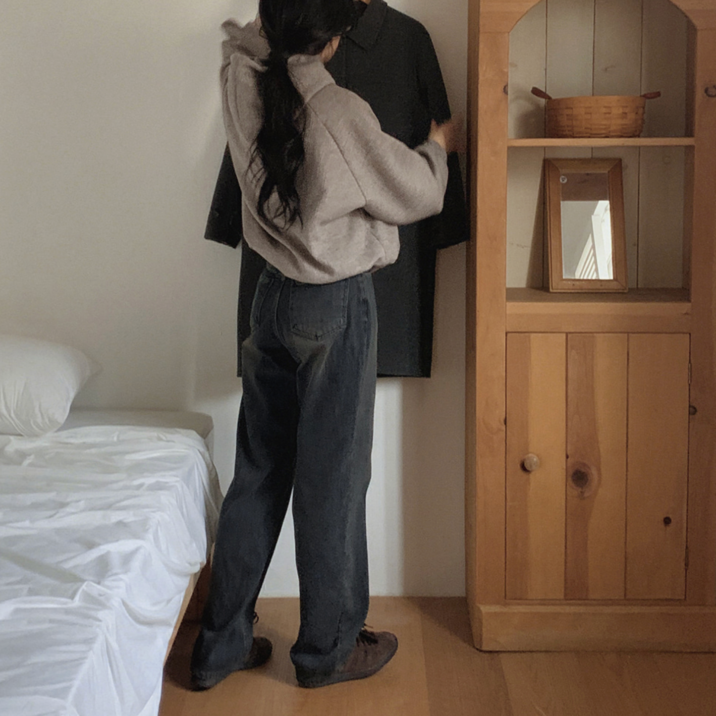 |SLOWAND| # SLOWMADE TODAY Dark Blue Napping Denim Pants