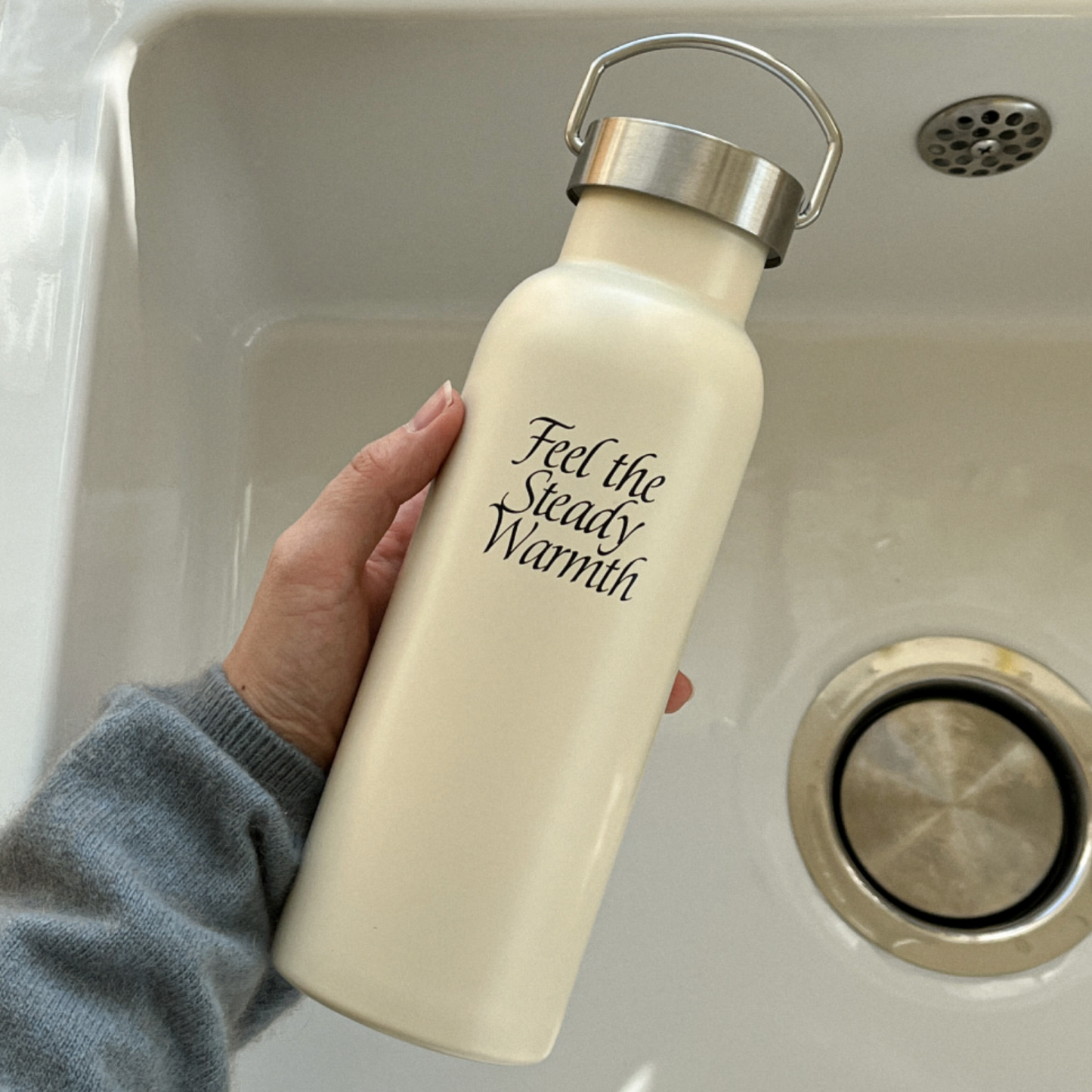 |Mademoment| Steady Warm Handle Stainless Steel Tumbler 510ml (Gift Pouch)