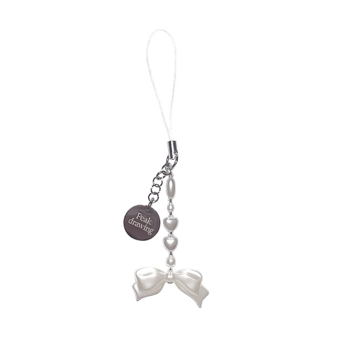 |Peakdrawing| Ballerina Ribbon Pearl Heart Keyring