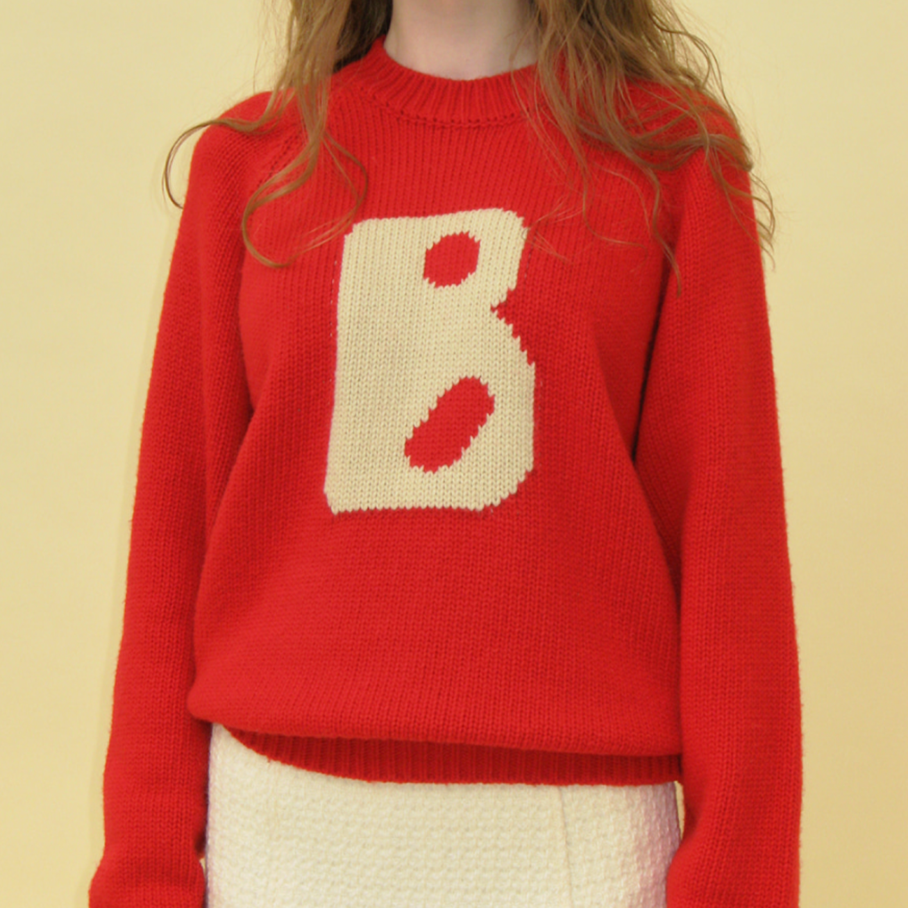 |SOMEWHERE BUTTER.| B Logo Cashmere Knit (Red)