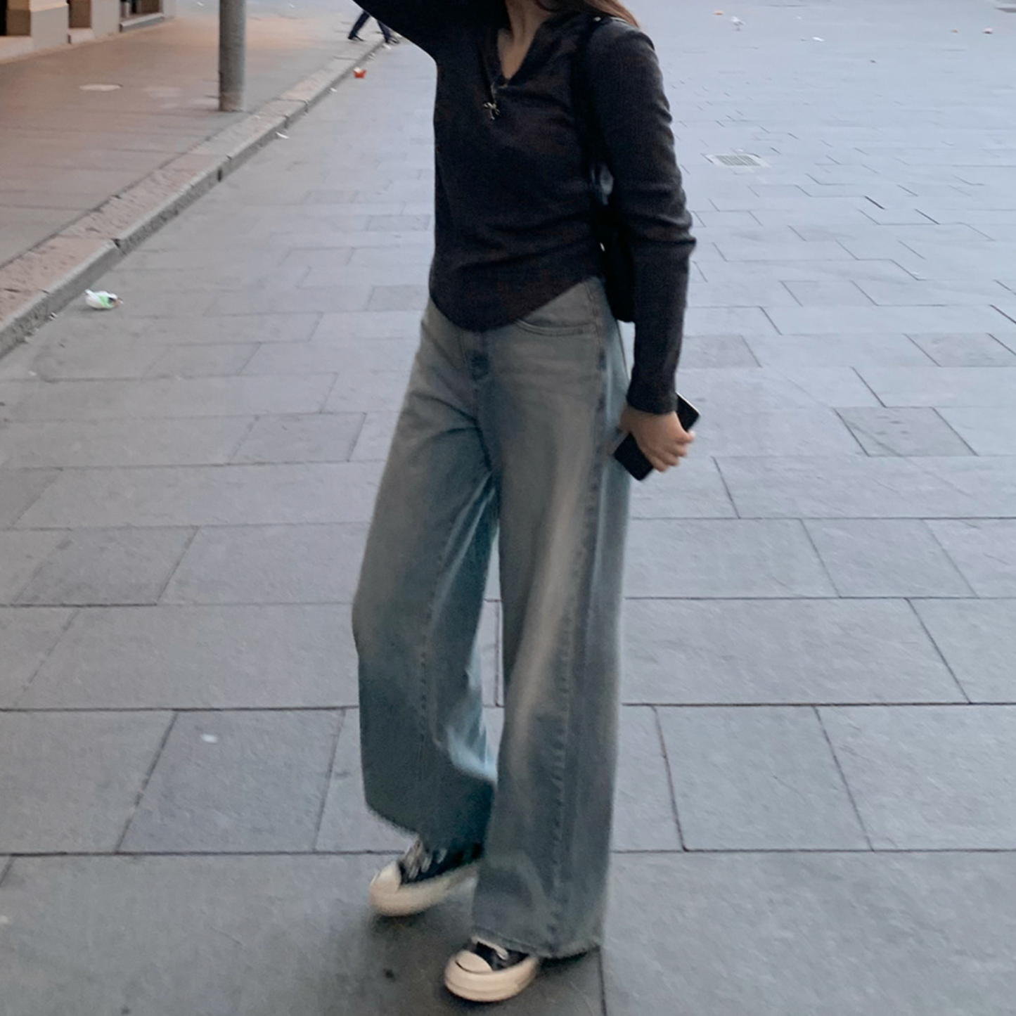 |SLOWAND| # SLOWMADE More Wide Vintage Medium Blue Denim Pants