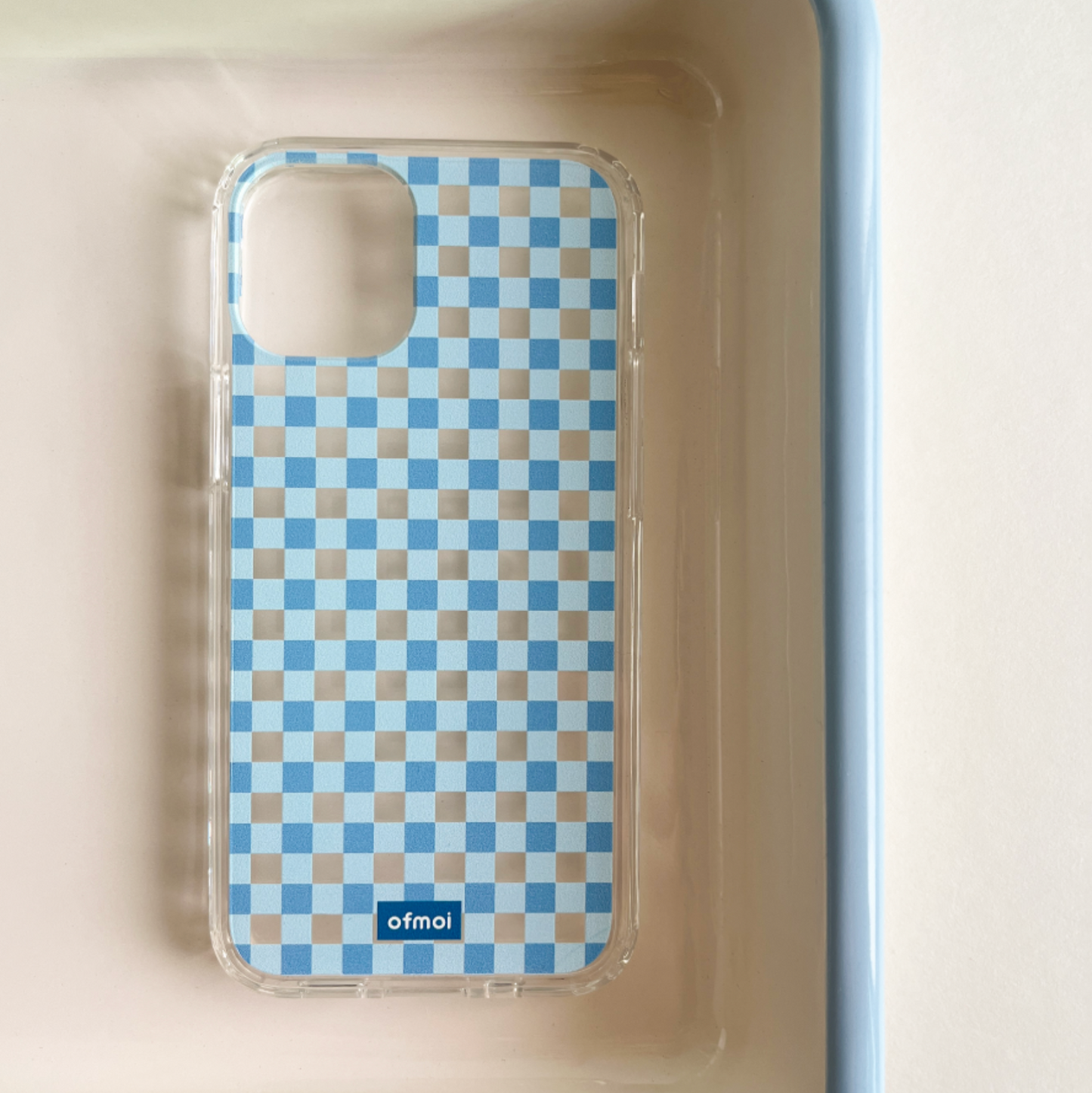 |ofmoi| Blue Check Clear Phone Case