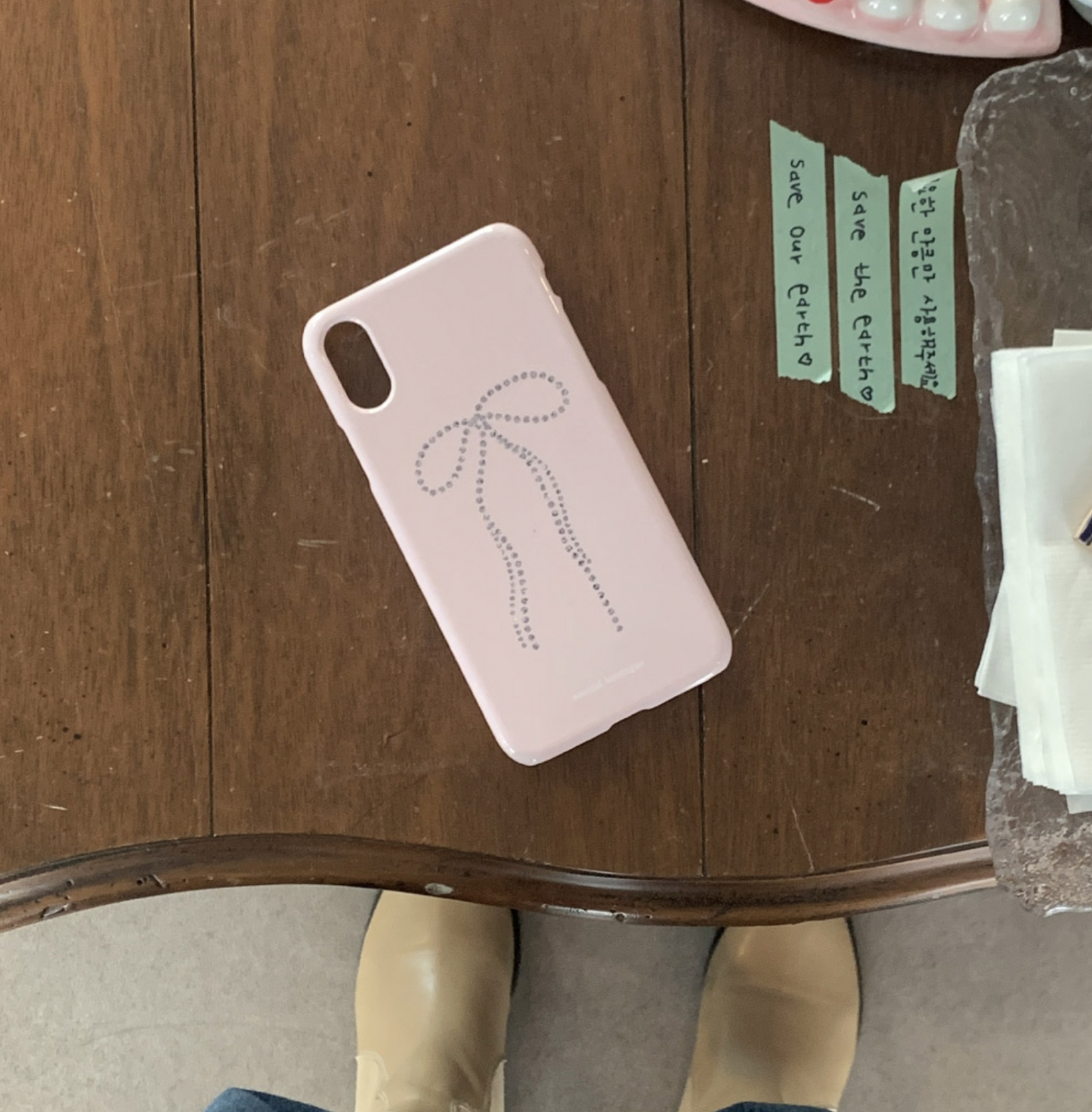 |second boutique| Twinkle Single Ribbon Hard Phone Case