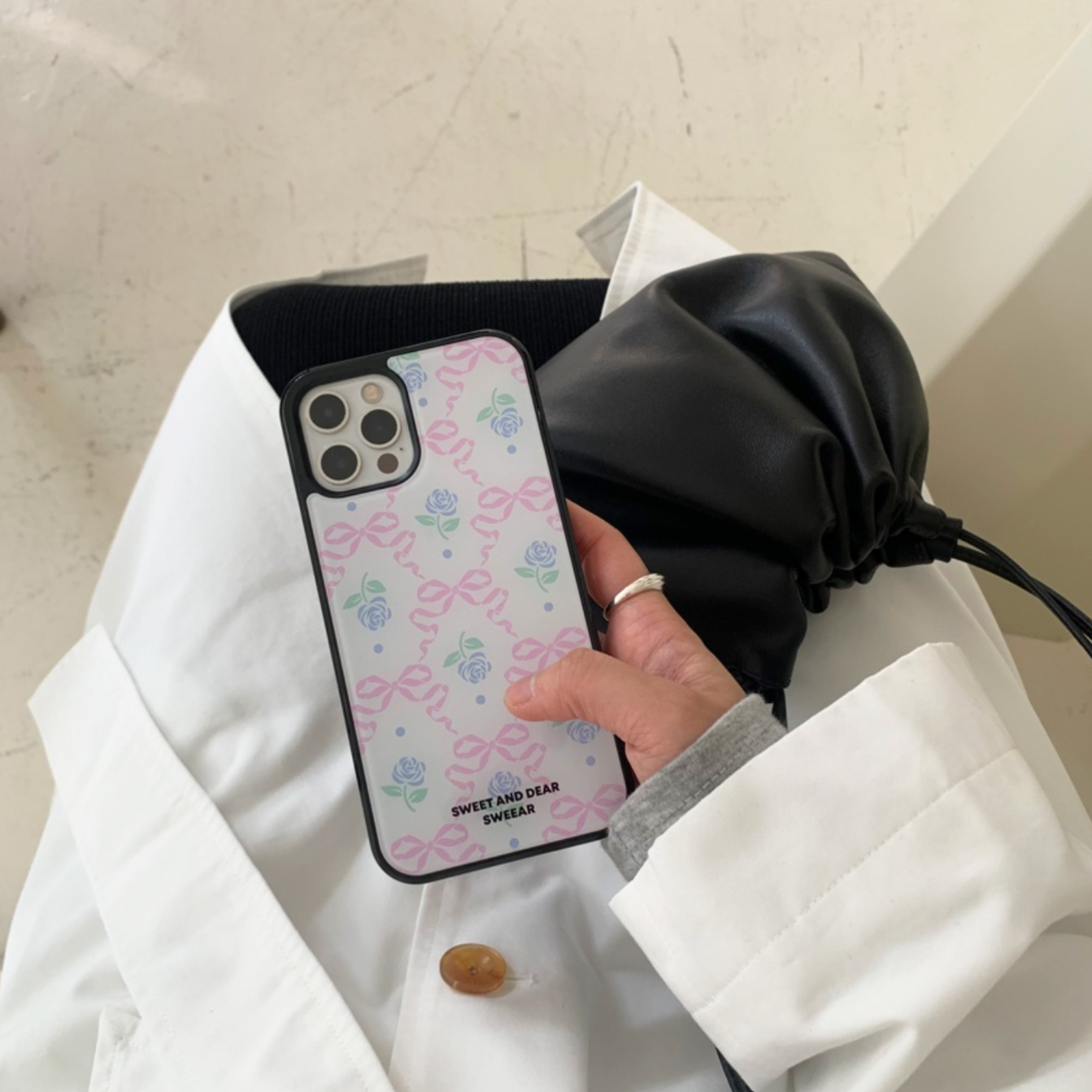 |SWEEAR| ROSE RIBBON BUMPER CASE