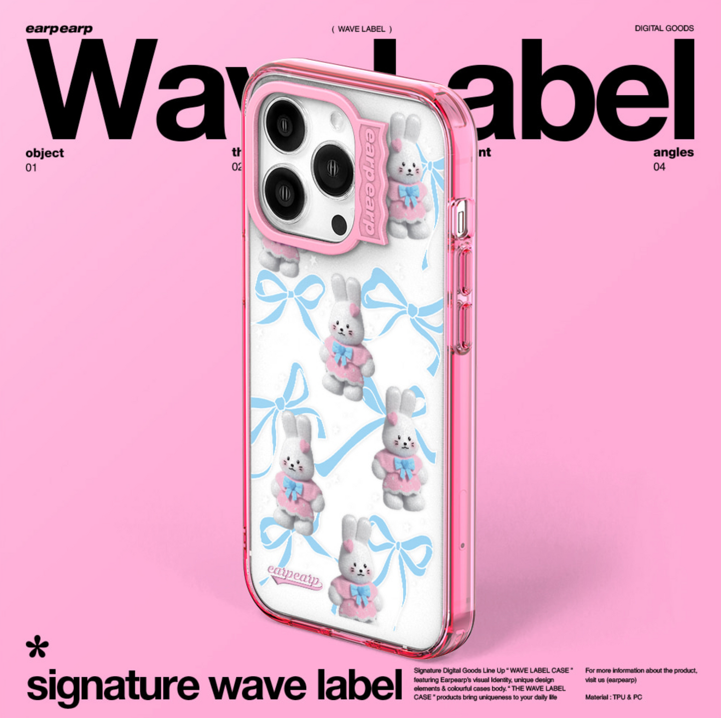 |earp earp| Wave Label Princess Ribbon PoPo Clear Phone Case / MagSafe Phone Case