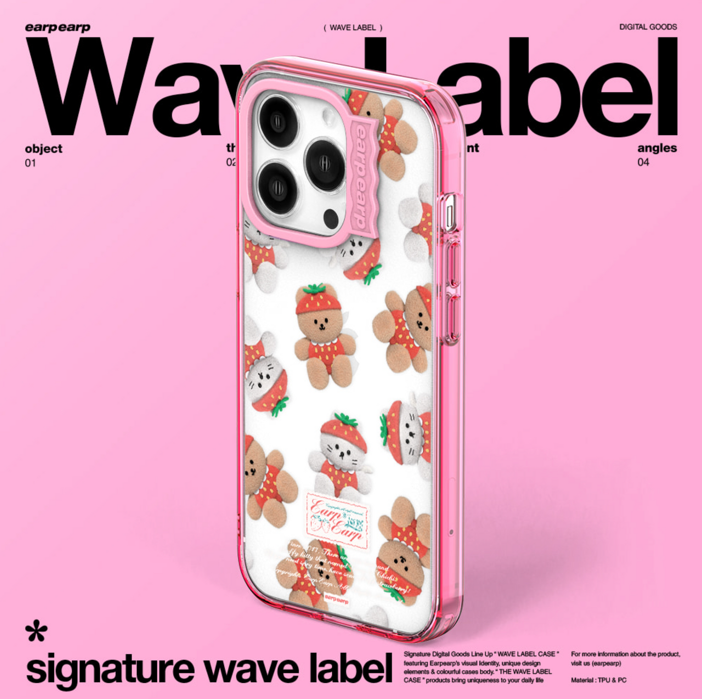 |earp earp| Wave Label Strawberry Clear Phone Case / MagSafe Phone Case