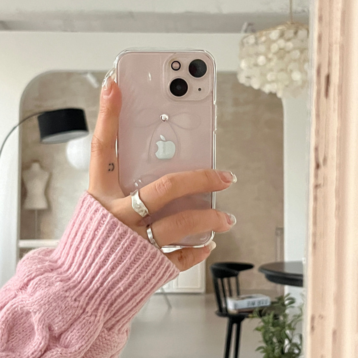 |earliner| Silver Ribbon Jelly Hard Case