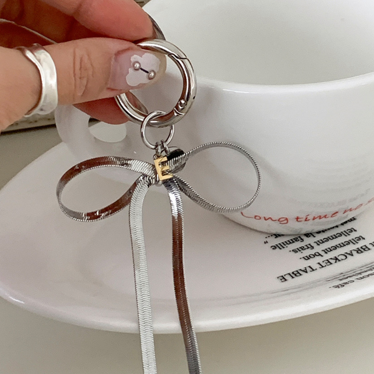 |earliner| Handmade Mini Initial Ribbon Keyring