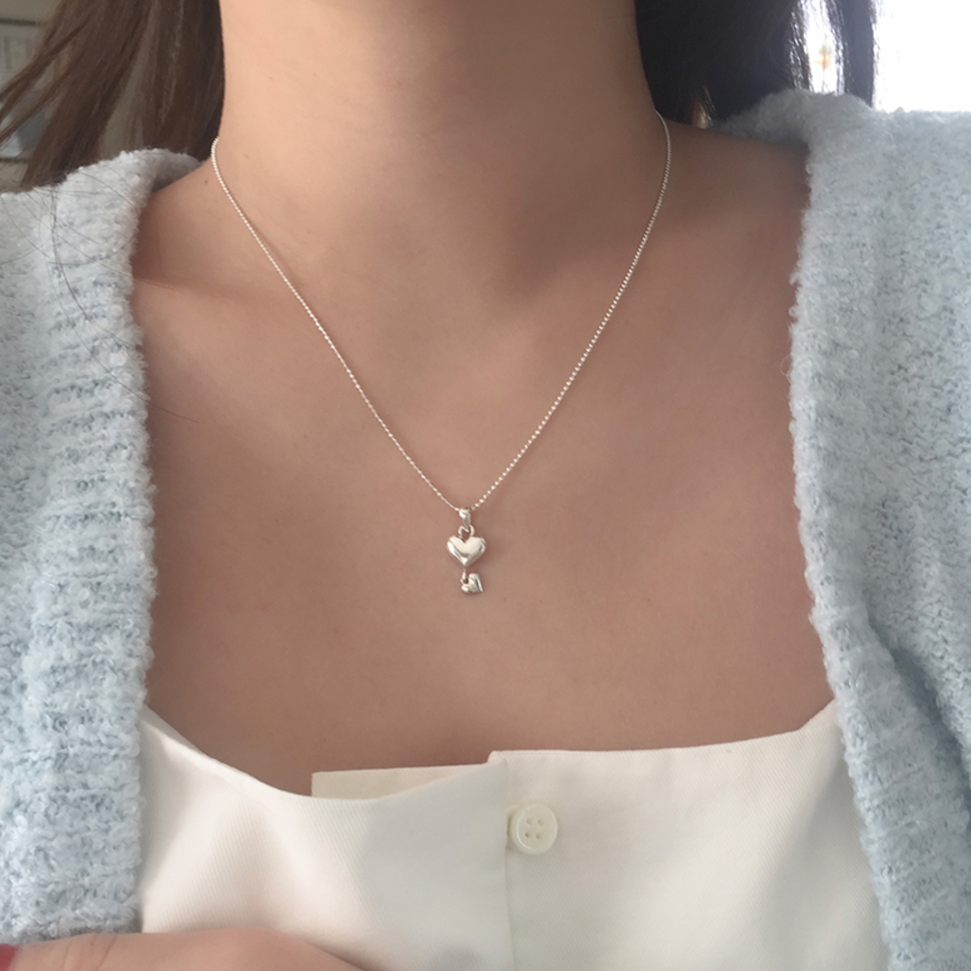 |moat| Double Luv Necklace (silver925)