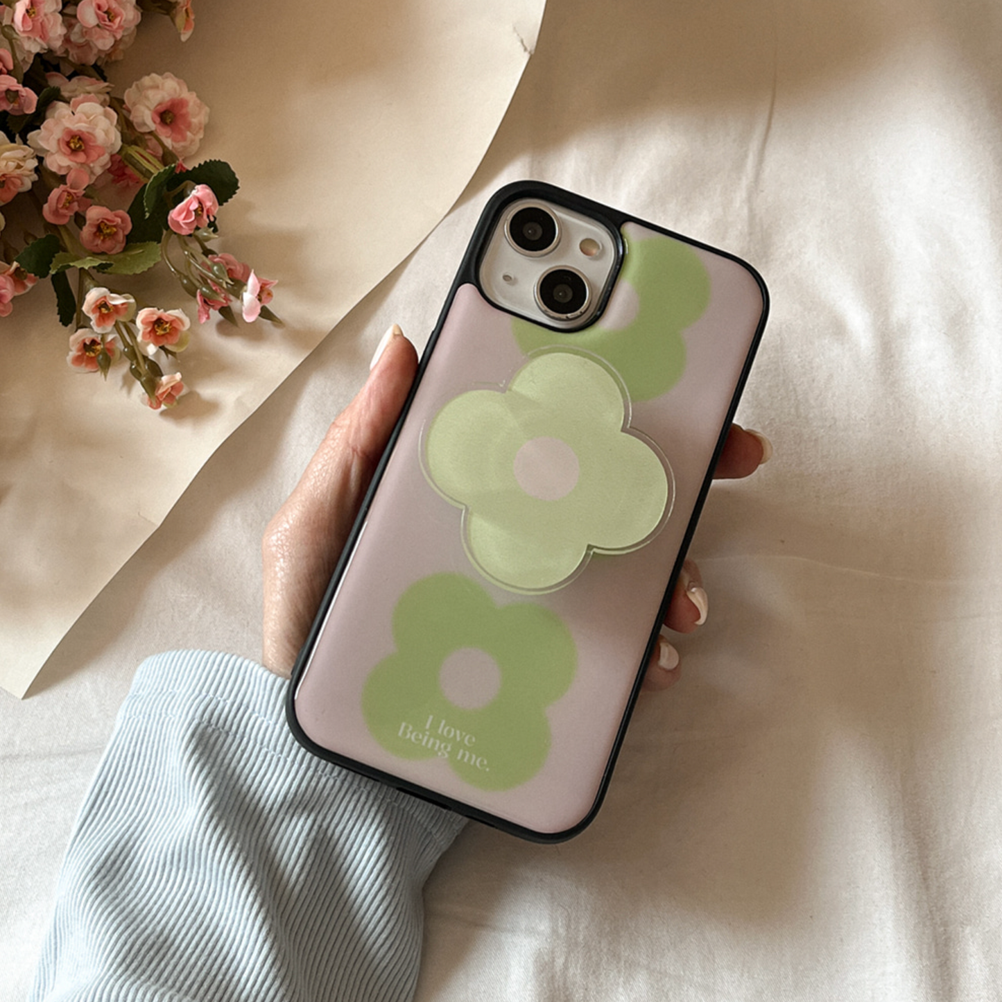 |Mademoment| Flower Drops Gradation Epoxy Phone Case