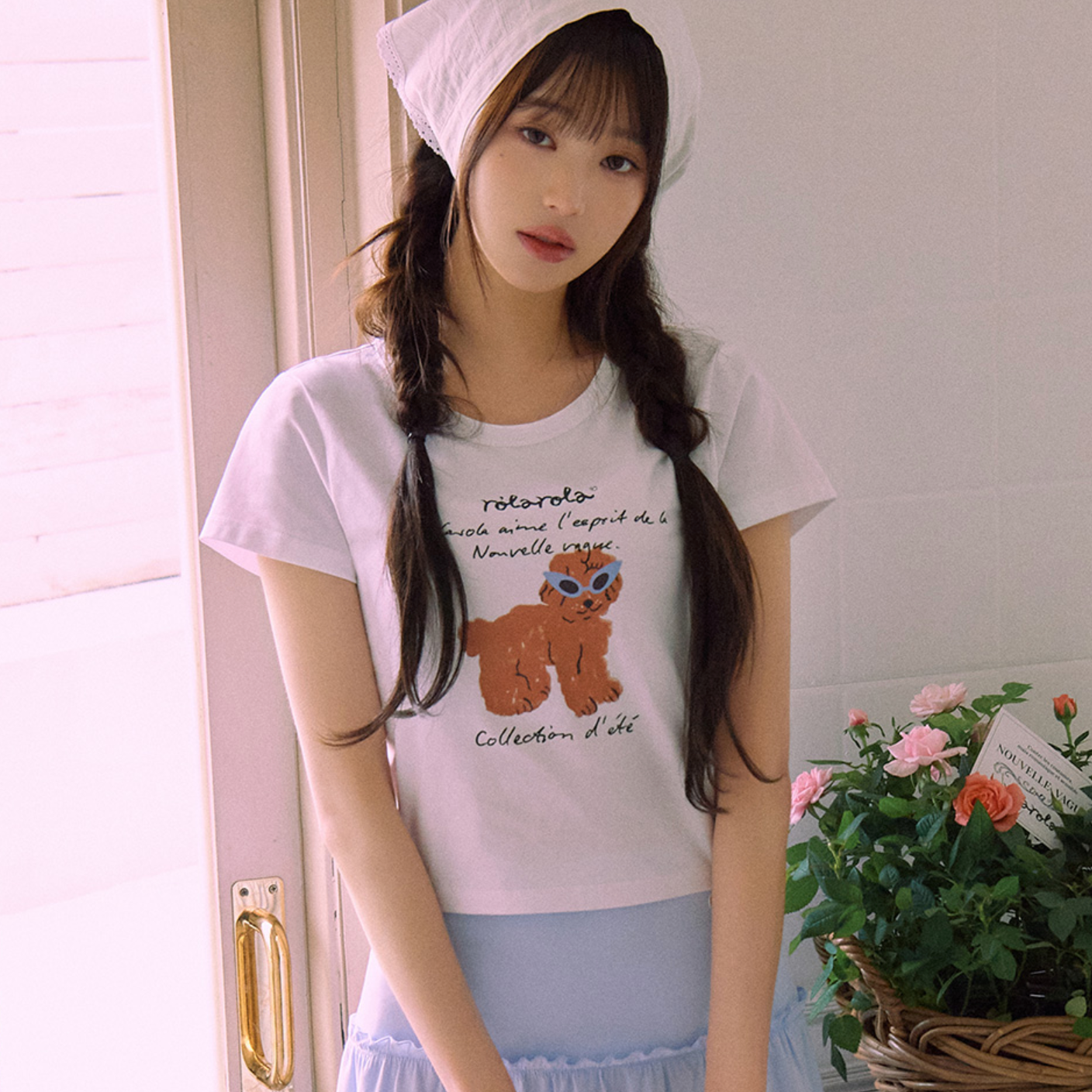 |rola rola| ROLA SUNGLASSES PUPPY T-SHIRT WHITE