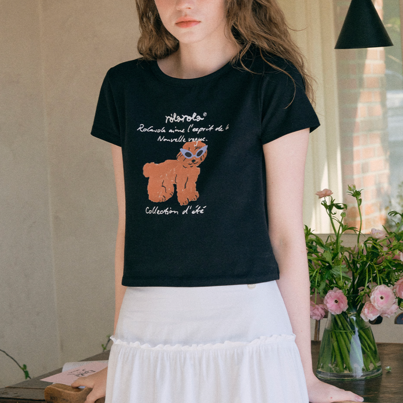 |rola rola| ROLA SUNGLASSES PUPPY T-SHIRT BLACK