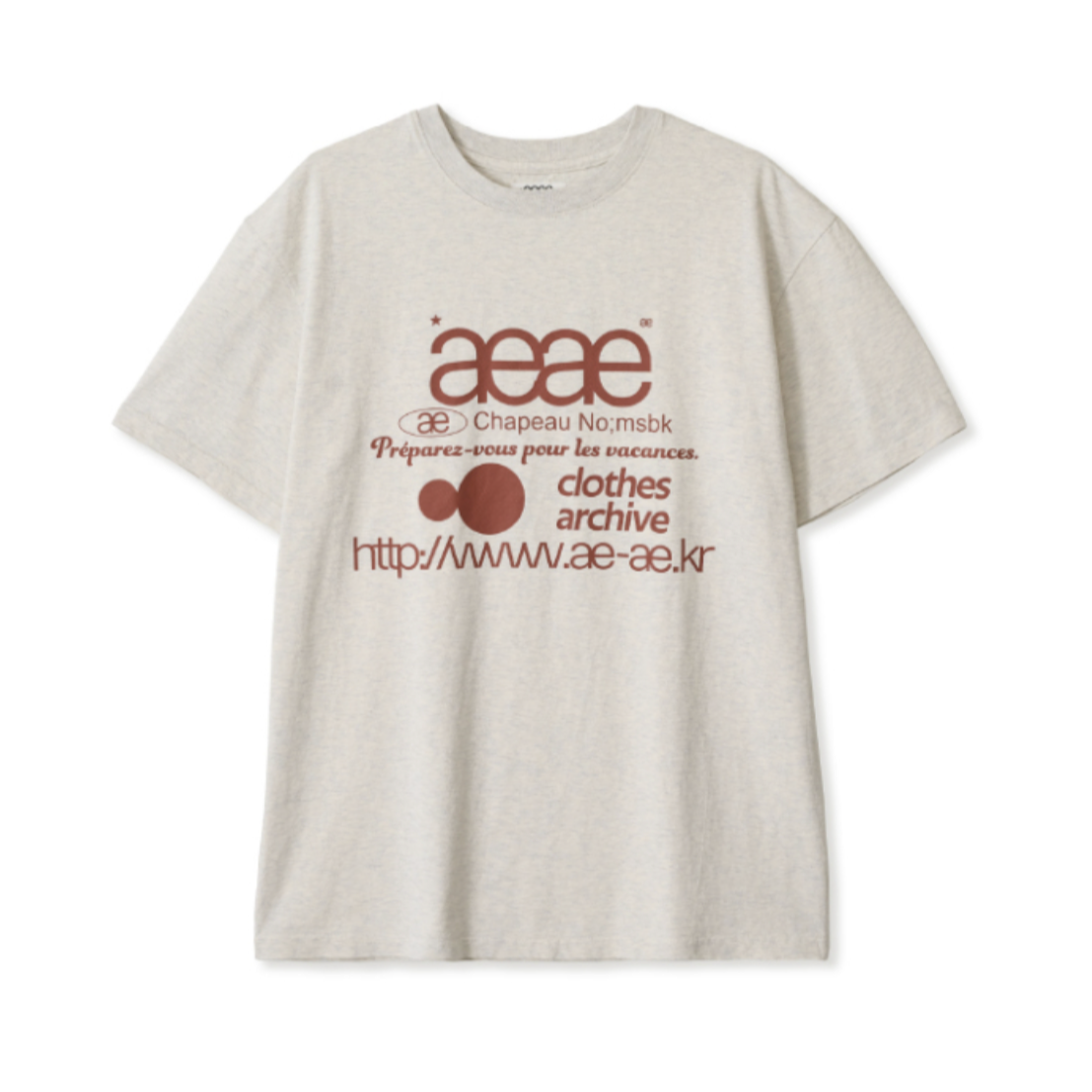 |aeae| WEB LOGO T-SHIRTS |OATMEAL|
