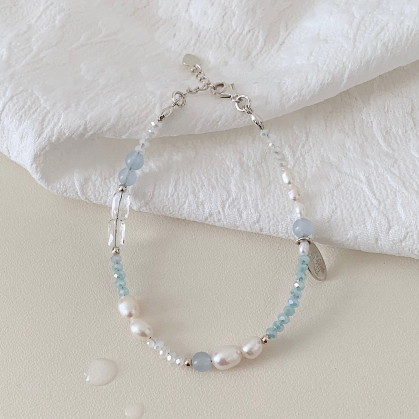 |SOYE PI-NE| Water Pearl Silver Bracelet