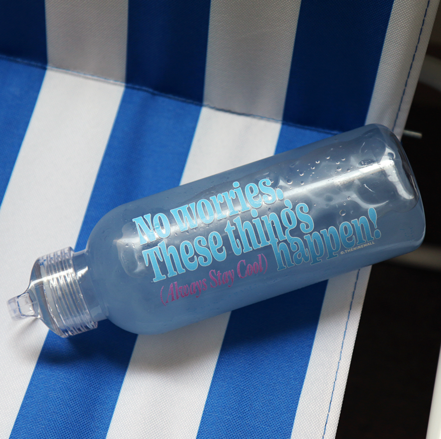 |THENINEMALL| Vintage No Worries Skyblue Handle Tumbler 600ml