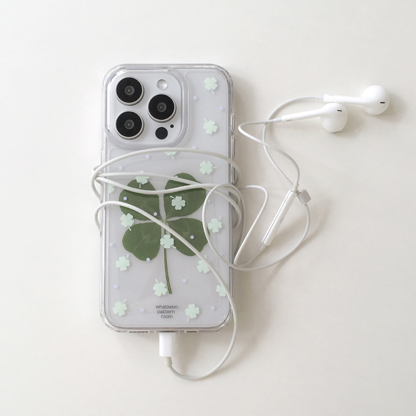 |whatiwon| Green Clover Clear Case (Jelly Hard / MagSafe)