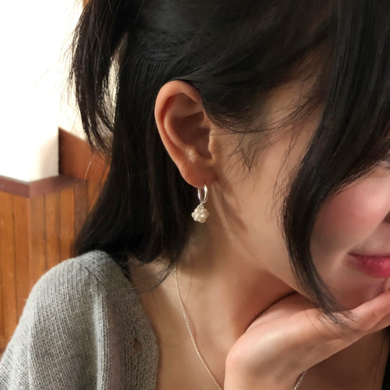 |DUNGEUREON| Merry Freshwater One Touch Earrings