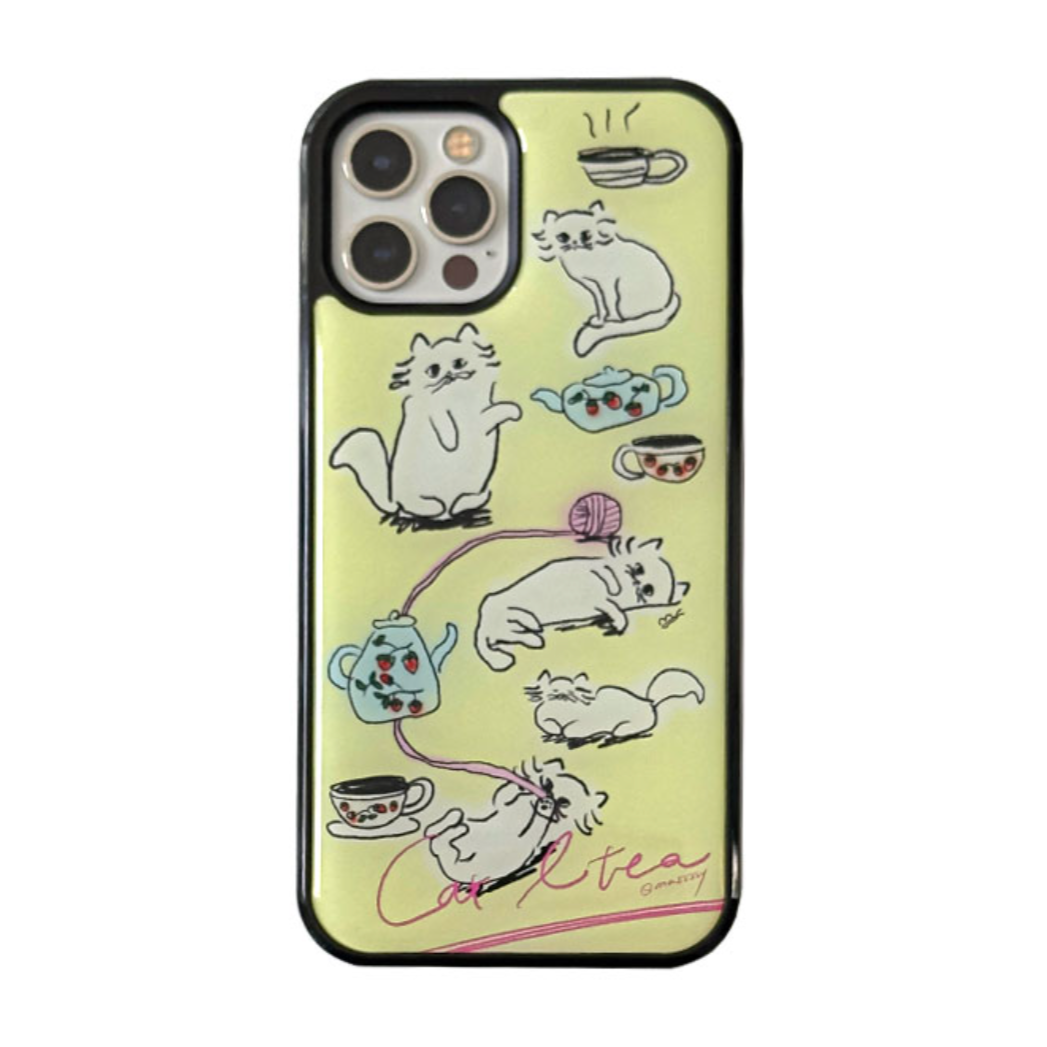 |MAZZZZY| Cat & Tea Epoxy Phone Case