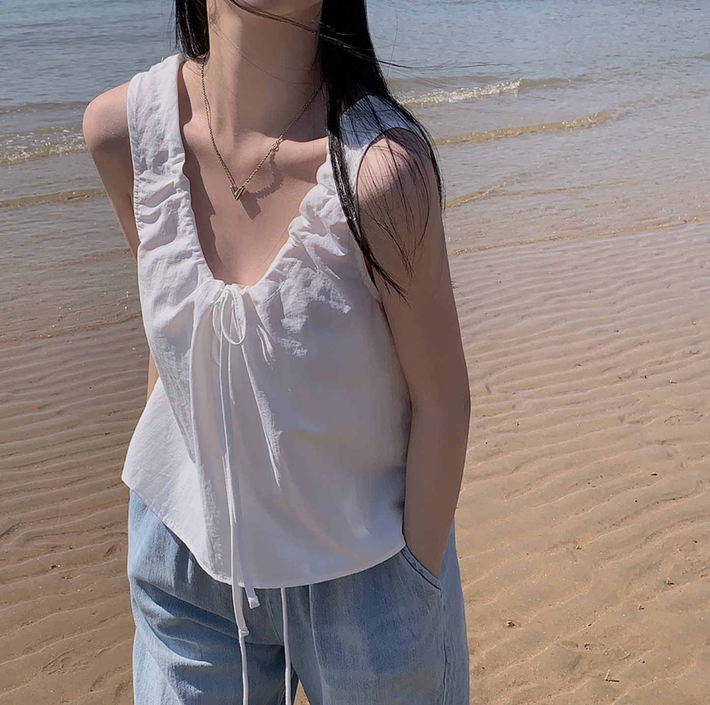 |CREAM CHEESE| Summer Nylon Sleeveless