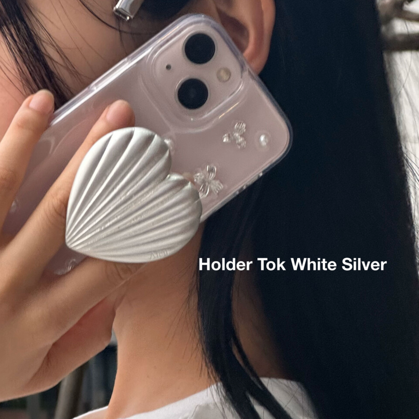 |Aicu Studio| Shelly Holder Grip Tok White Silver