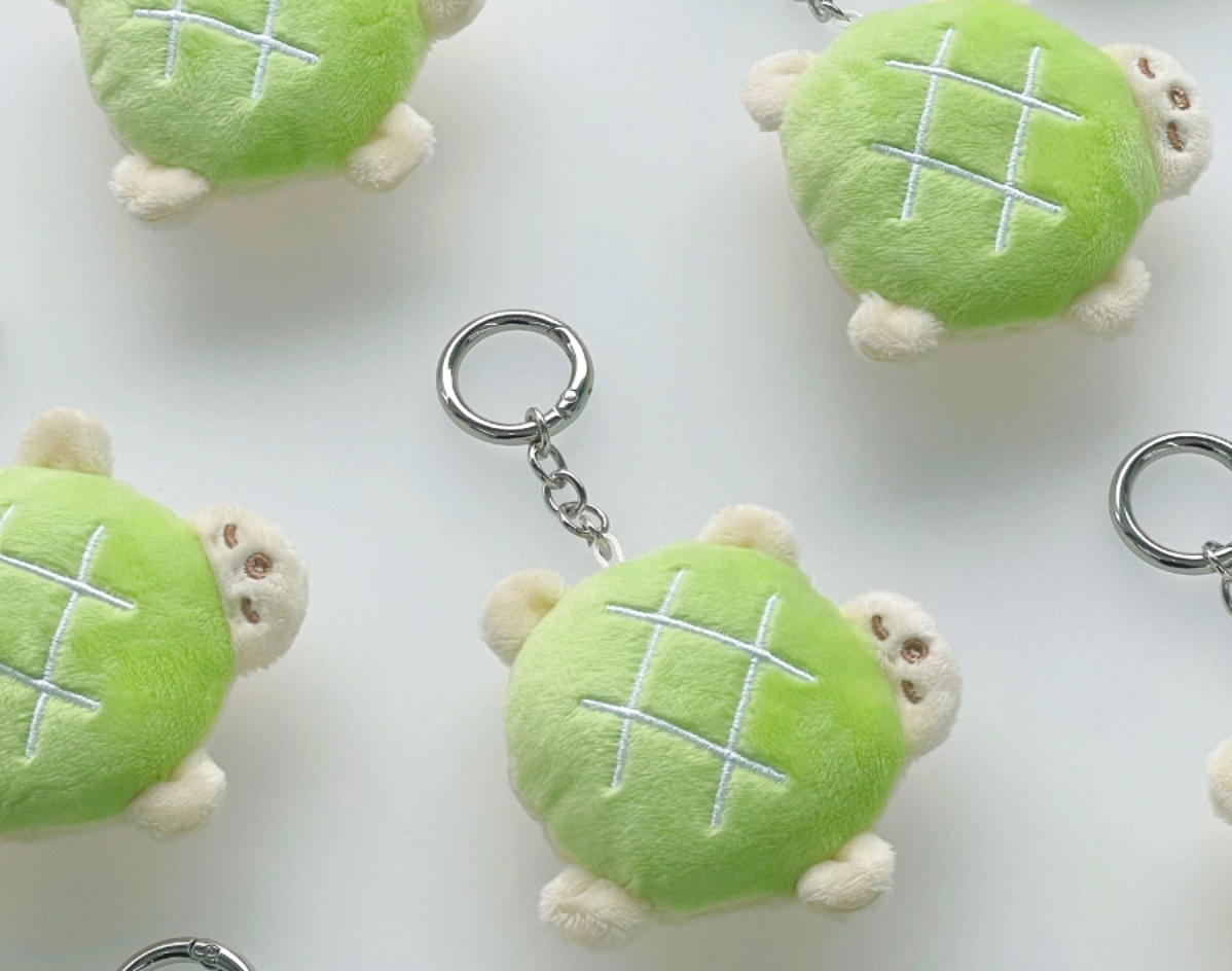 |HOOKKA HOOKKA STUDIO| Melon Bread Turtle Soft Fluffy Keyring