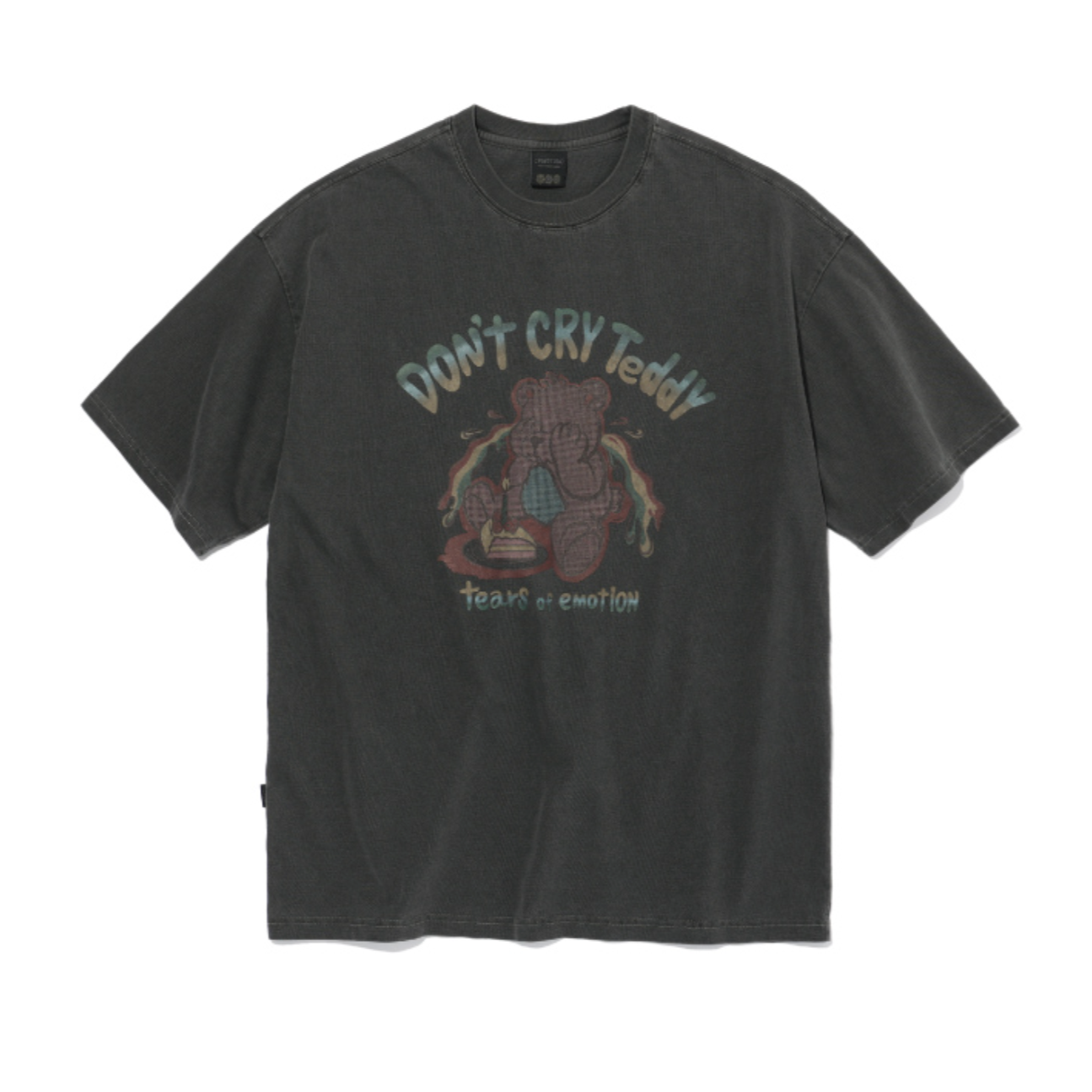 |CPGN STUDIO| Don't Cry Teddy Pigment Short-Sleeved T-Shirt Smoke Black