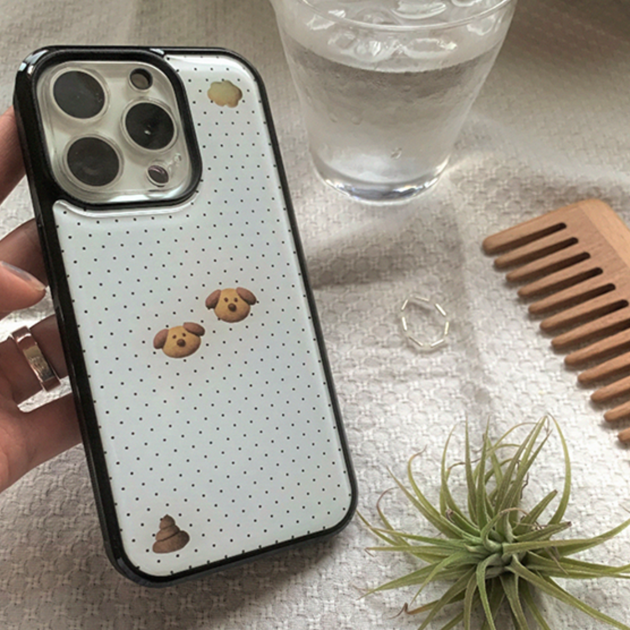 |1081| 바보개와 똘똘개 Epoxy Phone Case