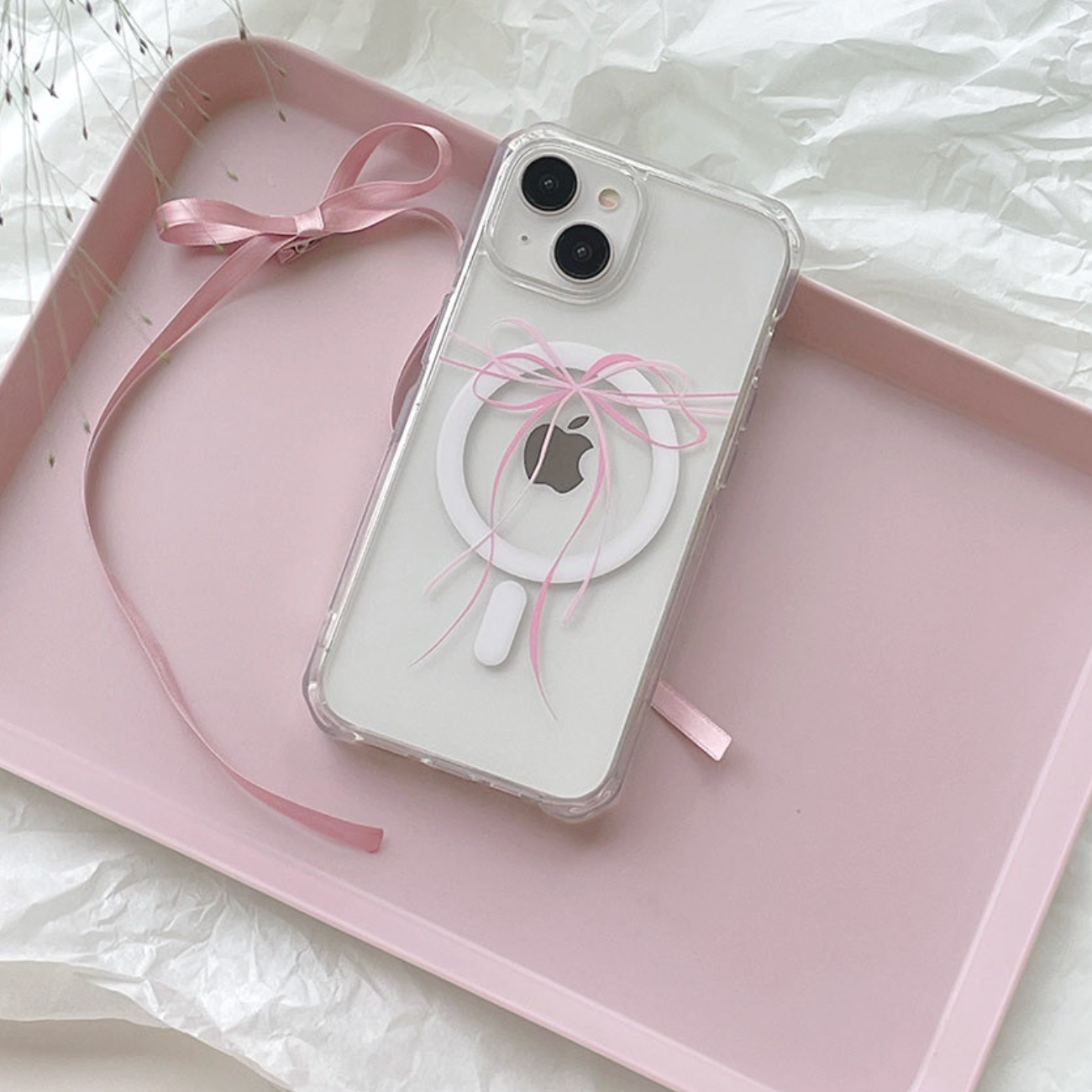 |Romantic Mood| Ribbon Tie MagSafe Jelly Case