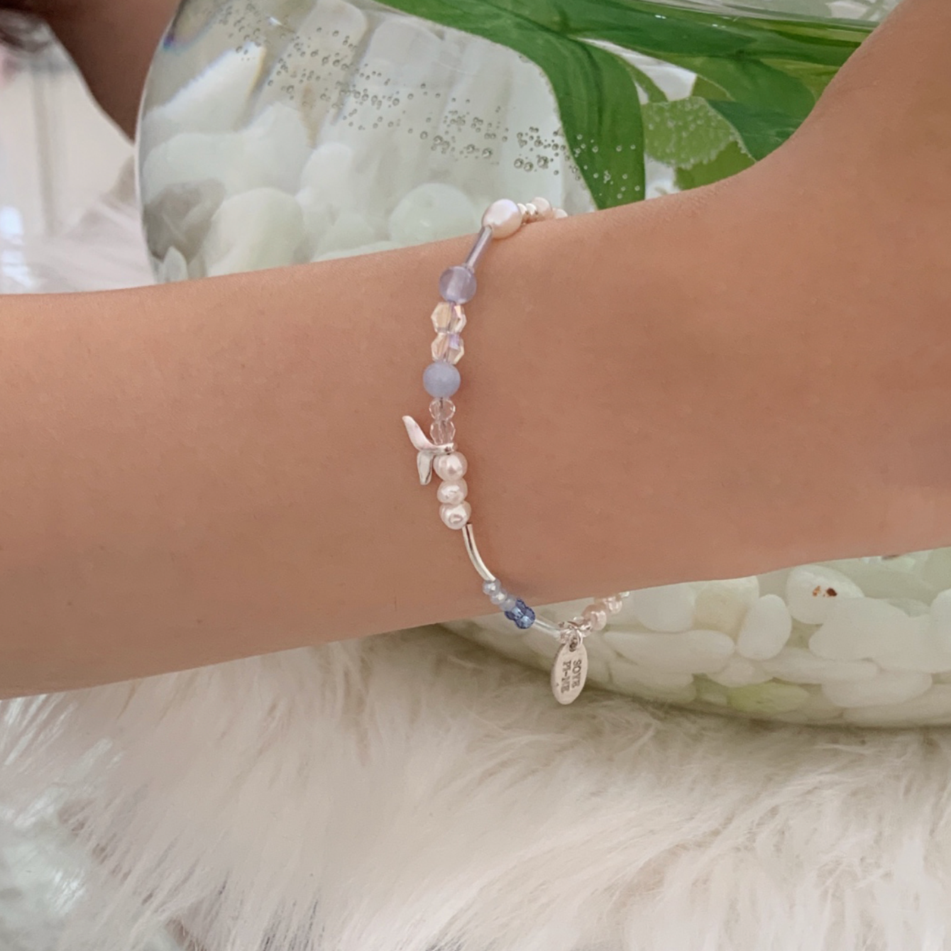 |SOYE PI-NE| Dolphin Water Blue Freshwater Pearl Bracelet