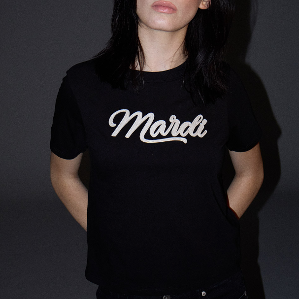 |MARDI MERCREDI| SLIM TSHIRT MARDI VINTAGE LOGO (BLACK IVORY)